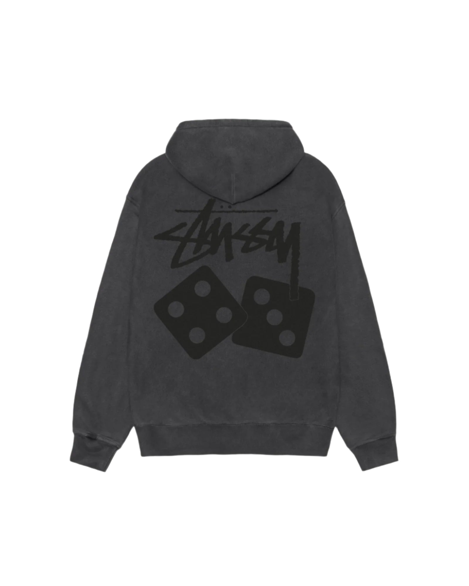 Stussy Dice Hoodie Pigment Dyed Washed Black – shoegamemanila