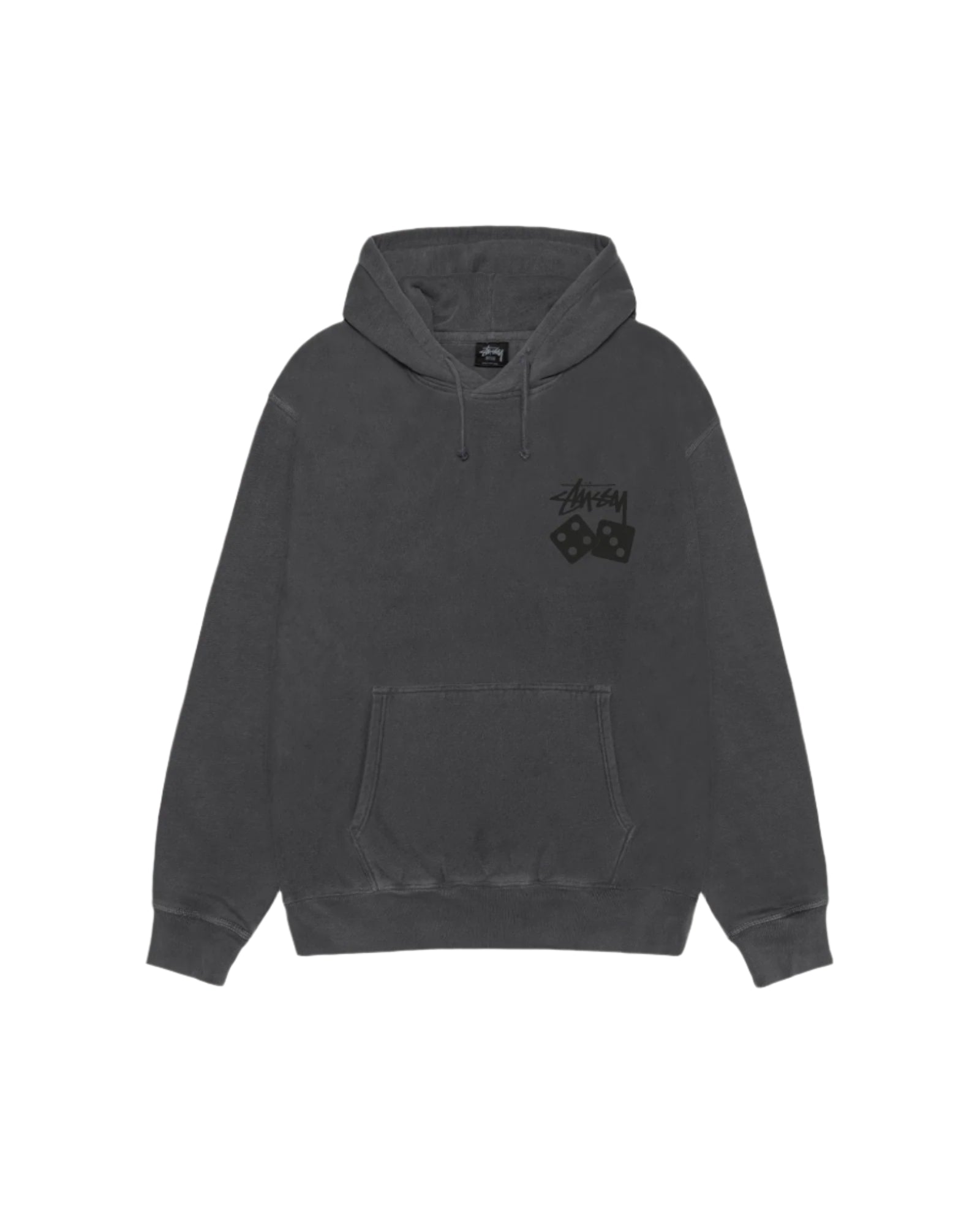 Stussy Dice Hoodie Pigment Dyed Washed Black – shoegamemanila