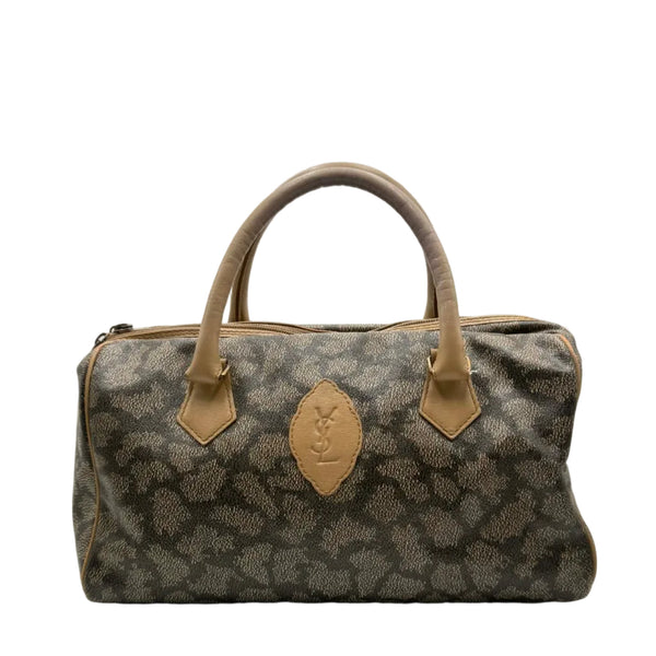 Saint Laurent Vintage Yves Grey black brown leather bag (Pre-owned)