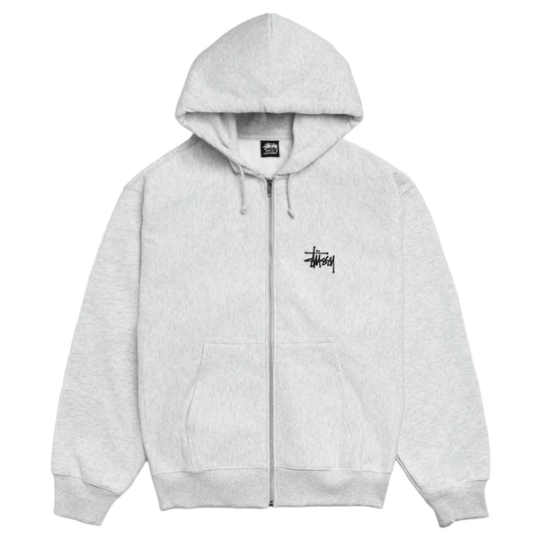 Stussy Basic Zip Hoodie Ash Heather
