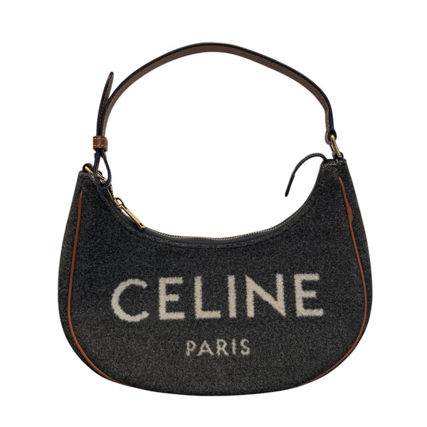 Celine Ava Bag In Textile With Celine & Calfskin Grey Beige (Pre-owned)