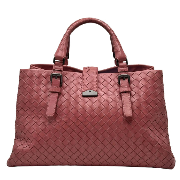 Bottega Veneta Nappa Intrecciato Medium Roma Tote Red (Pre-owned) G7W893K
