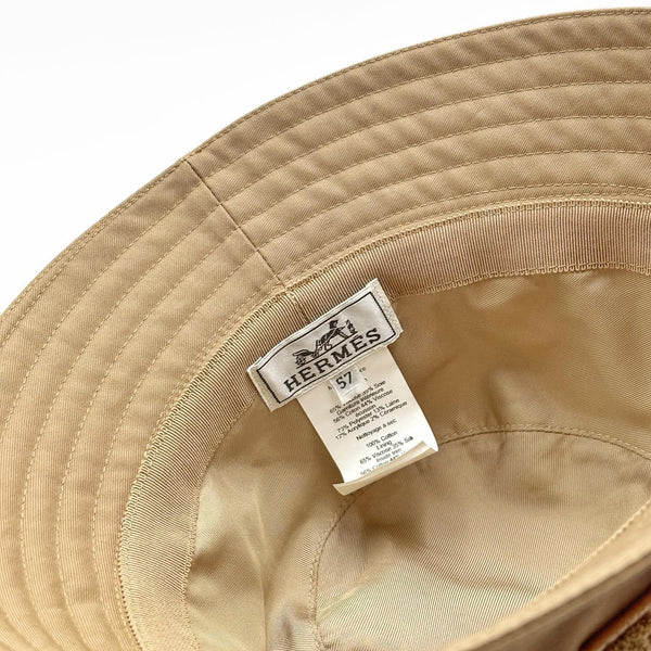 Hermes Beige Camel Cotton Harper H Sellier Bucket Hat (Brandnew)