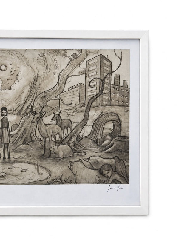 Lauren Tsai 'Hunger, 2023' B&W Framed (Signed)