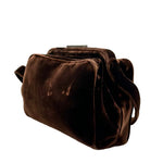 Load image into Gallery viewer, Prada Brown Velvet Top Handle Bag (Like new)
