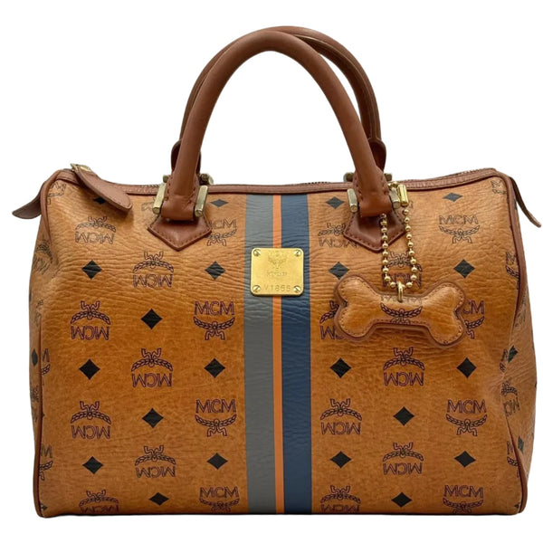 MCM Visetos Dog Bone Boston Bag (Pre-owned)