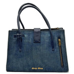Load image into Gallery viewer, Miu Miu Madras Denim Handbag Blue (Pre-owned)
