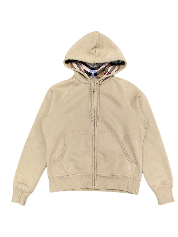 Burberry Check Zip Up Hoodie Honey (Women's)
