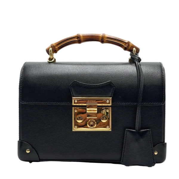 Gucci Black Padlock Small Bamboo Shoulder Bag (Like new) 3W2M6JX