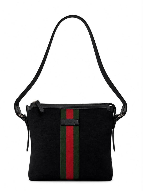 Gucci Techno Canvas Web Messenger Bag Black (Pre-owned)