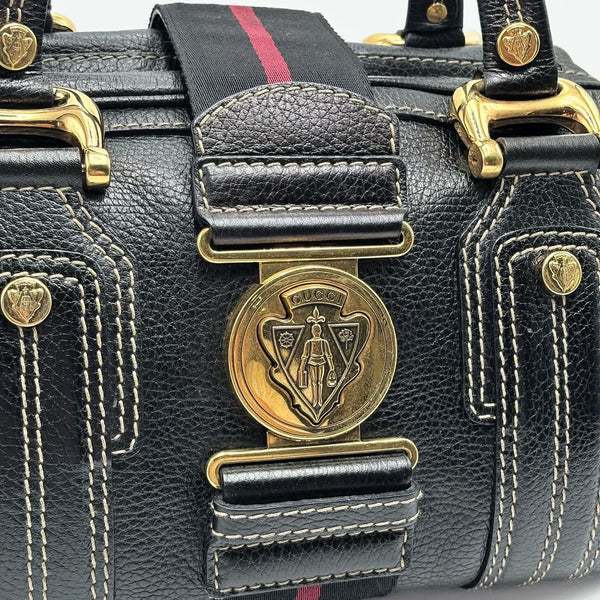 Gucci Leather Aviatrix Boston Bag Black (Pre-owned) T3YM67D