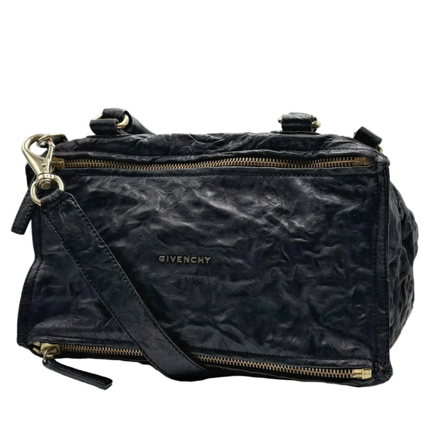 Givenchy Black Wrinkled Sheepskin Leather Medium Pandora Bag (Pre-owned) RH4B92Y
