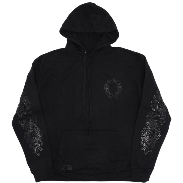 Chrome Hearts Limited Edition (Online Exclusive) Tonal Horseshoe Logo Hoodie Black