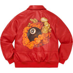 Load image into Gallery viewer, Supreme Schott Martin Wong 8 Ball Leather Varsity Jacket Red
