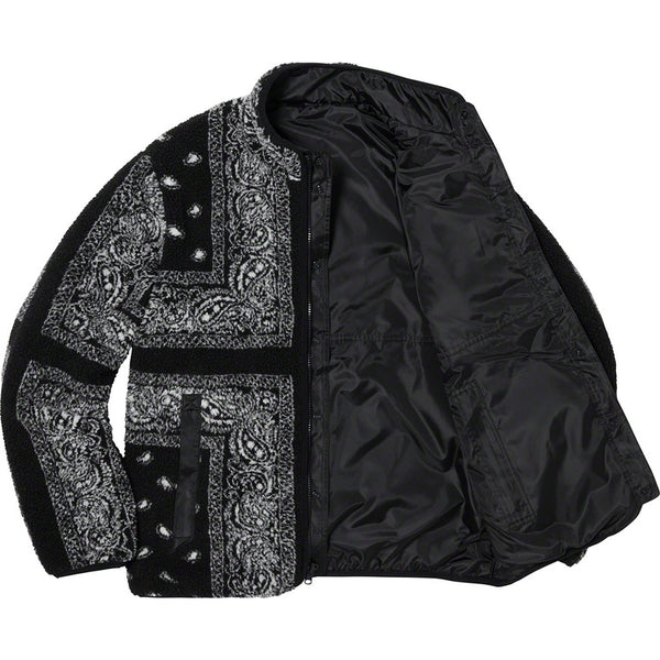 Supreme Reversible Bandana Fleece Jacket Black (2019)