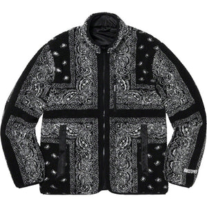 Supreme Reversible Bandana Fleece Jacket Black – shoegamemanila