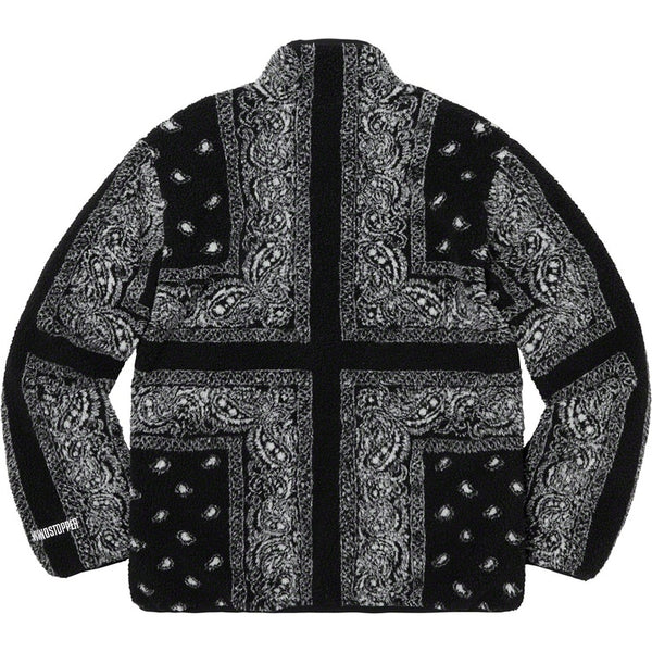 Supreme Reversible Bandana Fleece Jacket Black (2019)