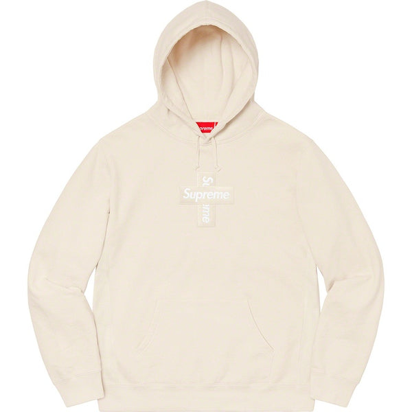 Supreme Cross Box Logo Hooded Sweatshirt Natural