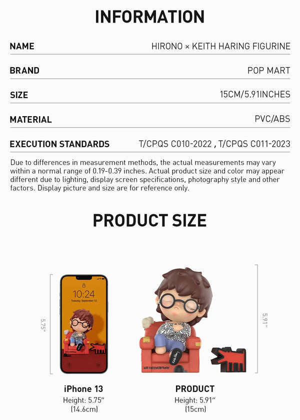 Pop Mart Hirono x Keith Haring Figurine (5.91 inches)