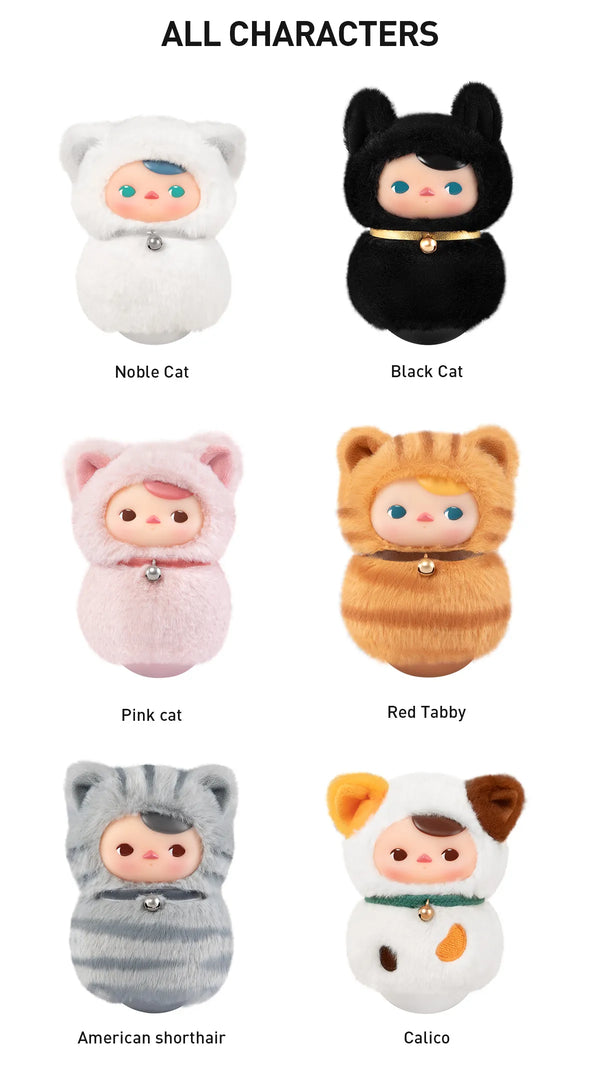 PUCKY Roly-Poly Kitty Series-Vinyl Plush Blind Box (Sold per piece)