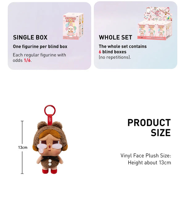 Pop Mart CRYBABY Crying Again Series-Vinyl Face Plush Blind Box