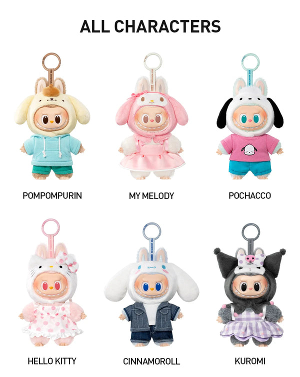 Popmart The Monsters x Sanrio Series Vinyl Plush Pendant Blind box (Sold per piece)