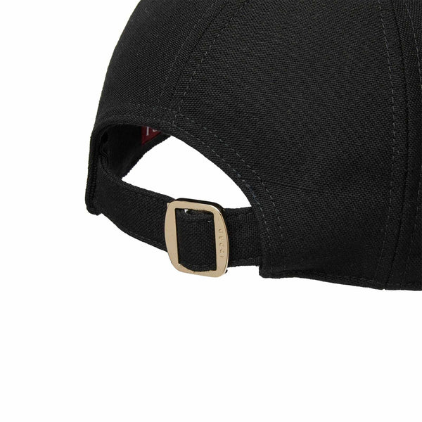 Gucci Canvas Baseball Hat with Web in Black