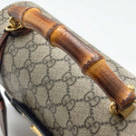 Load image into Gallery viewer, Gucci GG Supreme Monogram Small Padlock Bamboo Shoulder Bag Beige Black Cuir (Like new) R24VDBT
