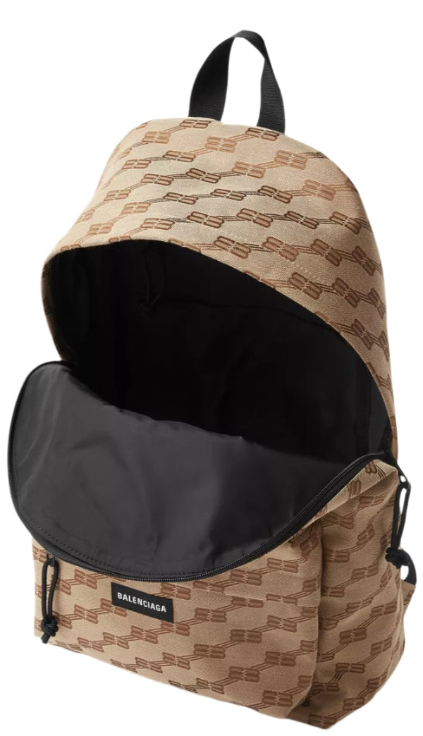 Balenciaga Signature Backpack in BB Monogram Coated Canvas Beige