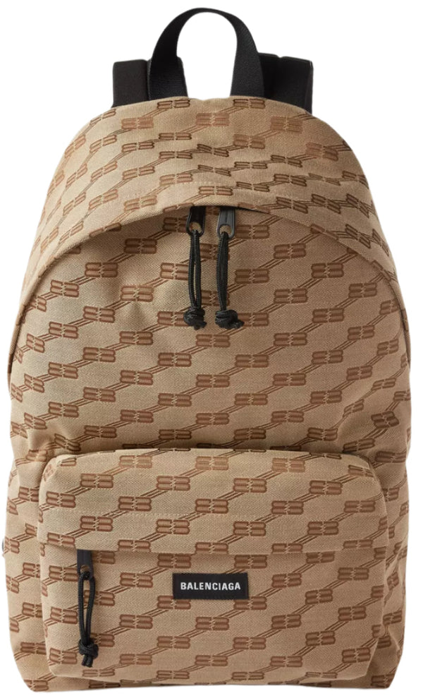 Balenciaga Signature Backpack in BB Monogram Coated Canvas Beige