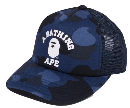 BAPE Color Camo College Mesh Cap Navy