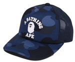Load image into Gallery viewer, BAPE Color Camo College Mesh Cap Navy
