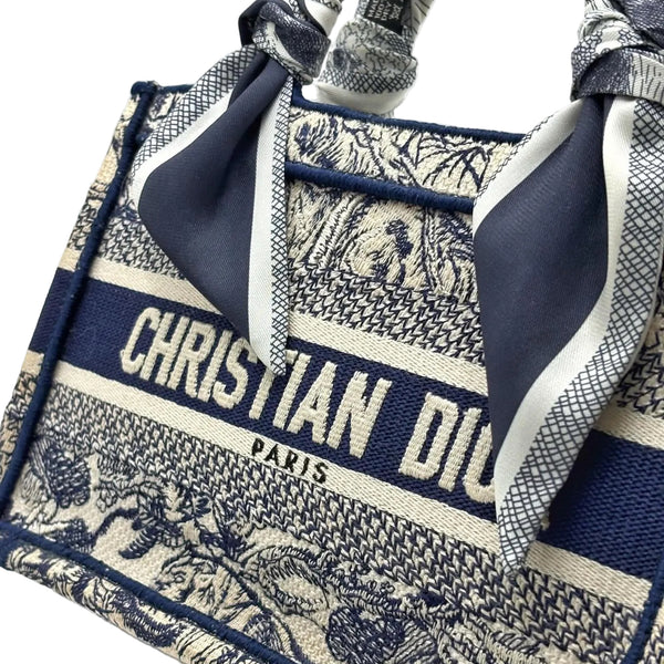 Christian Dior Toile De Jouy Dioriviera Small Book Tote Blue (Like new) H239R6J
