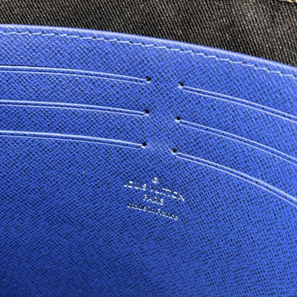 Louis Vuitton Pochette Voyage Monogram Eclipse Taiga Leather MM Pacific Blue (Brandnew) HQHY8R4