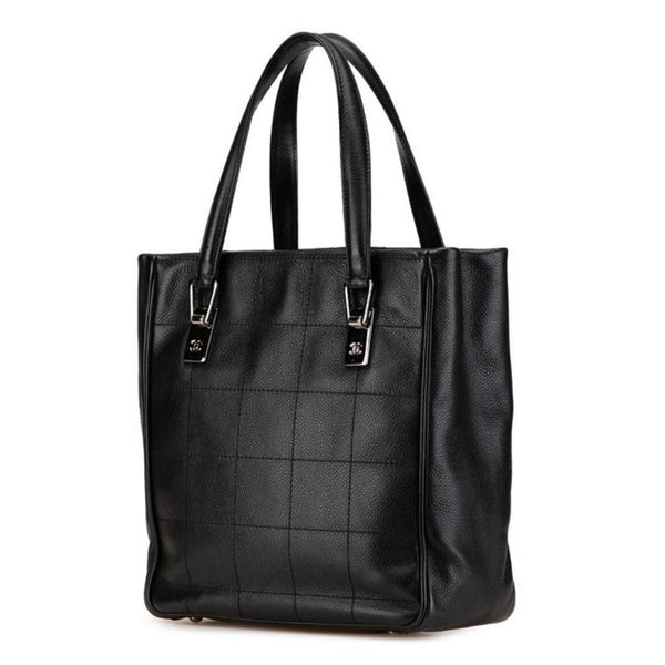 Chanel Lambskin Square Stitched Tote Black (Pre-owned)