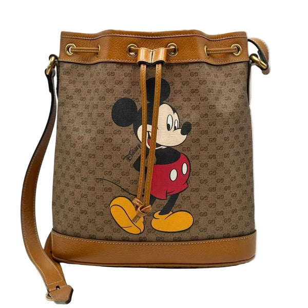Gucci x Disney Bucket Bag Mini GG Supreme Mickey Mouse Small Beige (Pre-owned) 76Q9H3Y