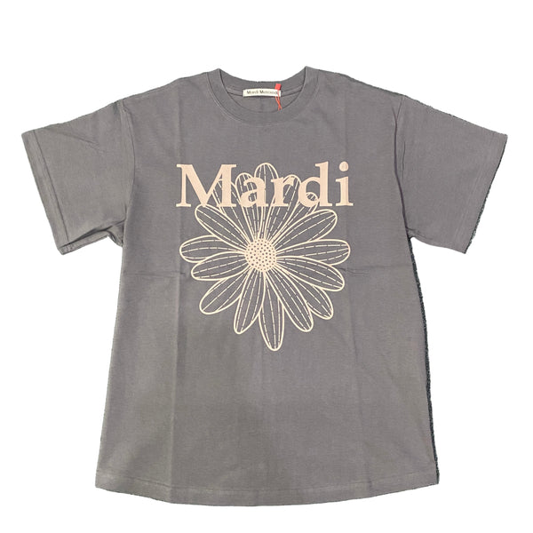 Mardi Mercredi T-shirt Flowermardi Charcoal Taupe