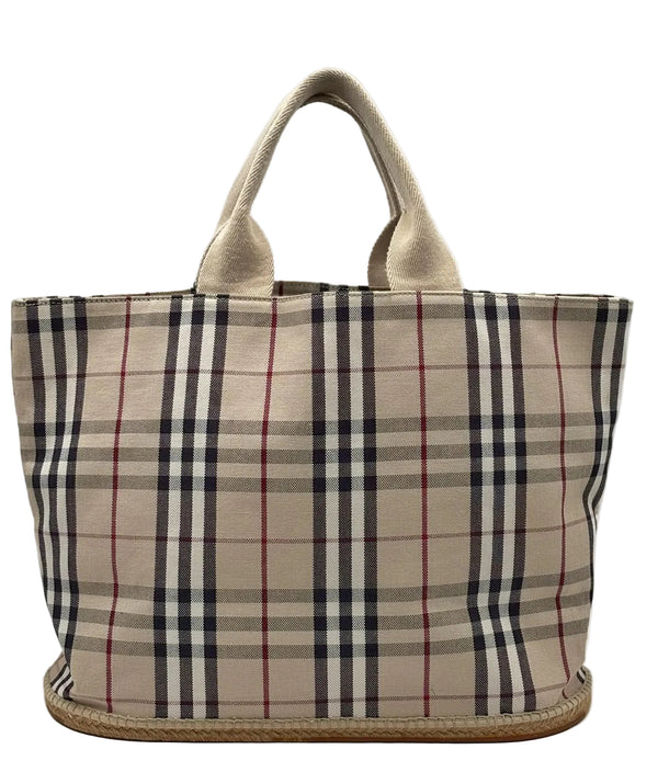 Burberry House Check Espadrille Bucket Bag Beige (Pre-owned) Y7GV7YH