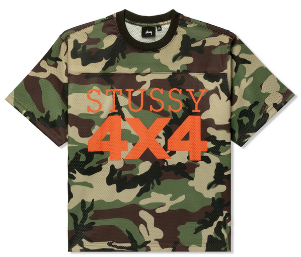 Stüssy 4X4 Mesh Football Jersey Bone