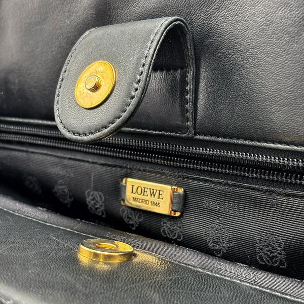 Loewe Anagram Nappa Leather Mini Handbag Black (Pre-owned)