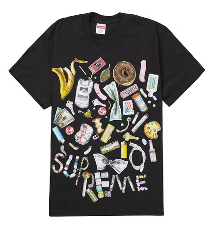 おしゃれ】 Supreme Trash Black tee Tシャツ/カットソー(半袖/袖なし 
