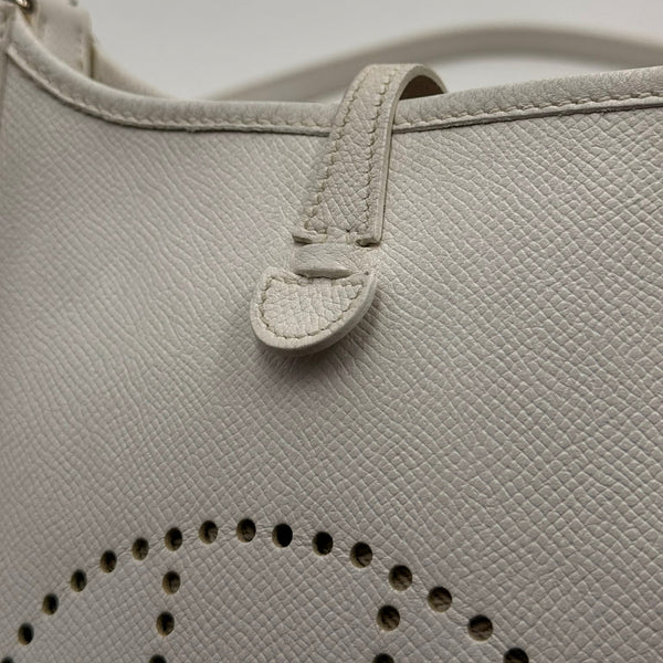 Hermès Mini Evelyne White Silver Hardware Shoulder Bag (Pre-owned) TBJQW6K