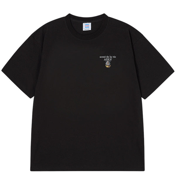 ADLV Mobile Suit Gundam Basic Logo Short Sleeve T-shirt Black