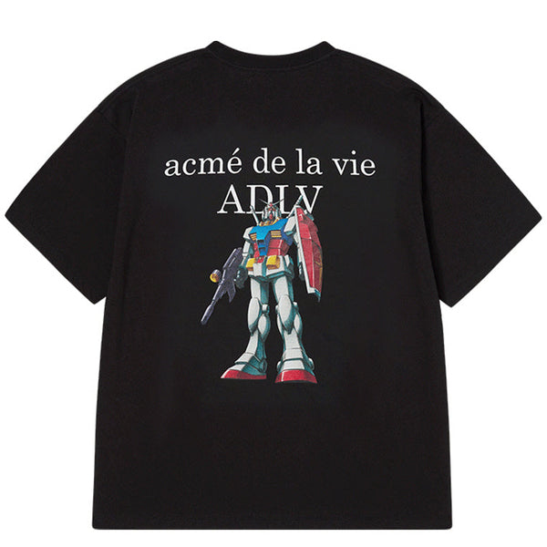 ADLV Mobile Suit Gundam Basic Logo Short Sleeve T-shirt Black