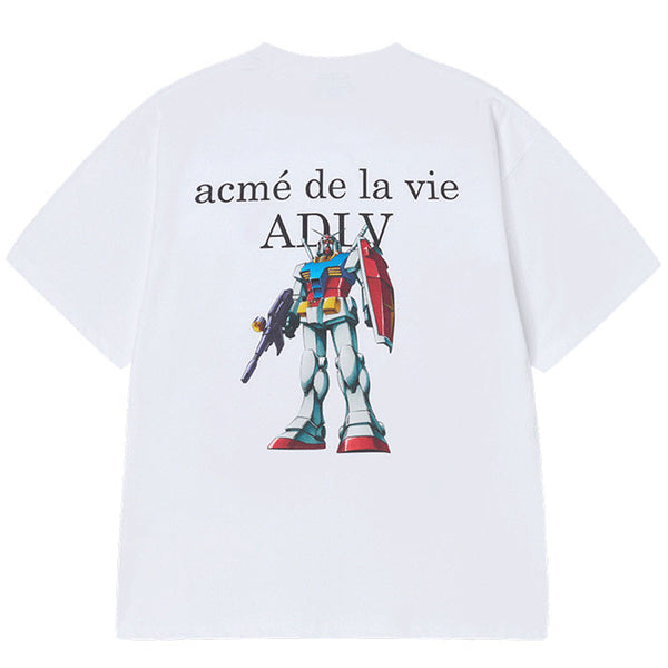 ADLV Mobile Suit Gundam Basic Logo Short Sleeve T-shirt White