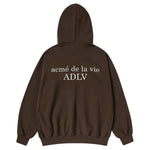 Load image into Gallery viewer, ADLV Basic Logo Napping Hoodie Zip Up Dark Brown Regular
