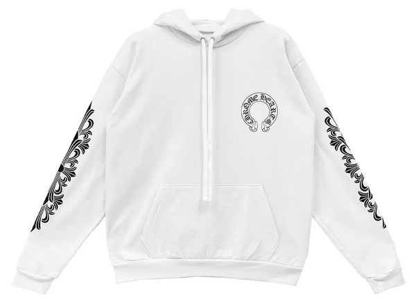 Chrome Hearts White Classic Horseshoe Logo Hoodie