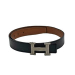 Load image into Gallery viewer, Hermes Leather Belt With Silver-Toned Buckle (Pre-owned)
