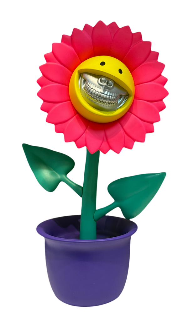 SIGNED RON ENGLISH SHOCKING SUNFLOWER SMILEY FACE (PINK VER./SILVER) Ed 590