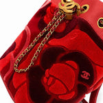 Load image into Gallery viewer, Chanel Velvet Camellia Drawstring Bucket Bag
